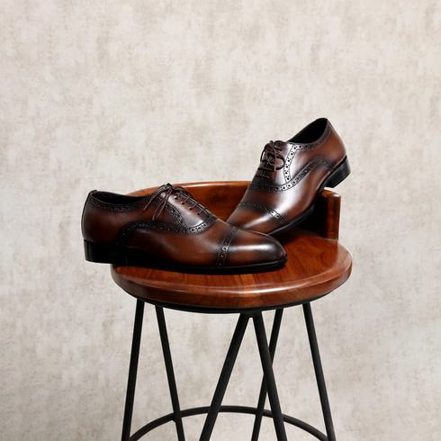 Brogue Oxford – Brown | Classic Leather Formal Shoes for Men