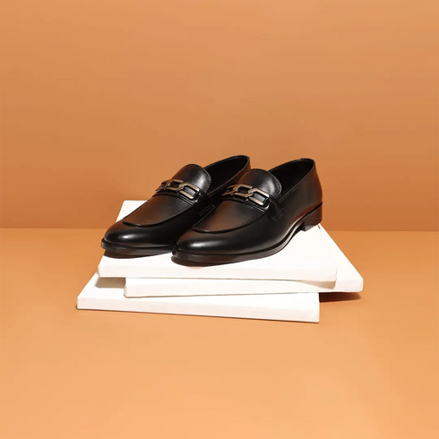 Imperial Black Loafer – Premium Leather Slip-On Shoes for Men